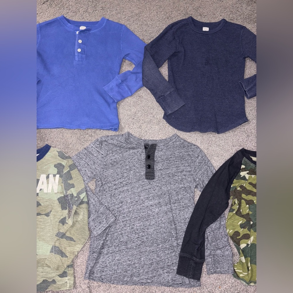 Kids Long Sleeve Shirt Set - Bundle of 5 Crewcuts Boys Long Sleeve (Size 4/5) - Picture 3 of 4